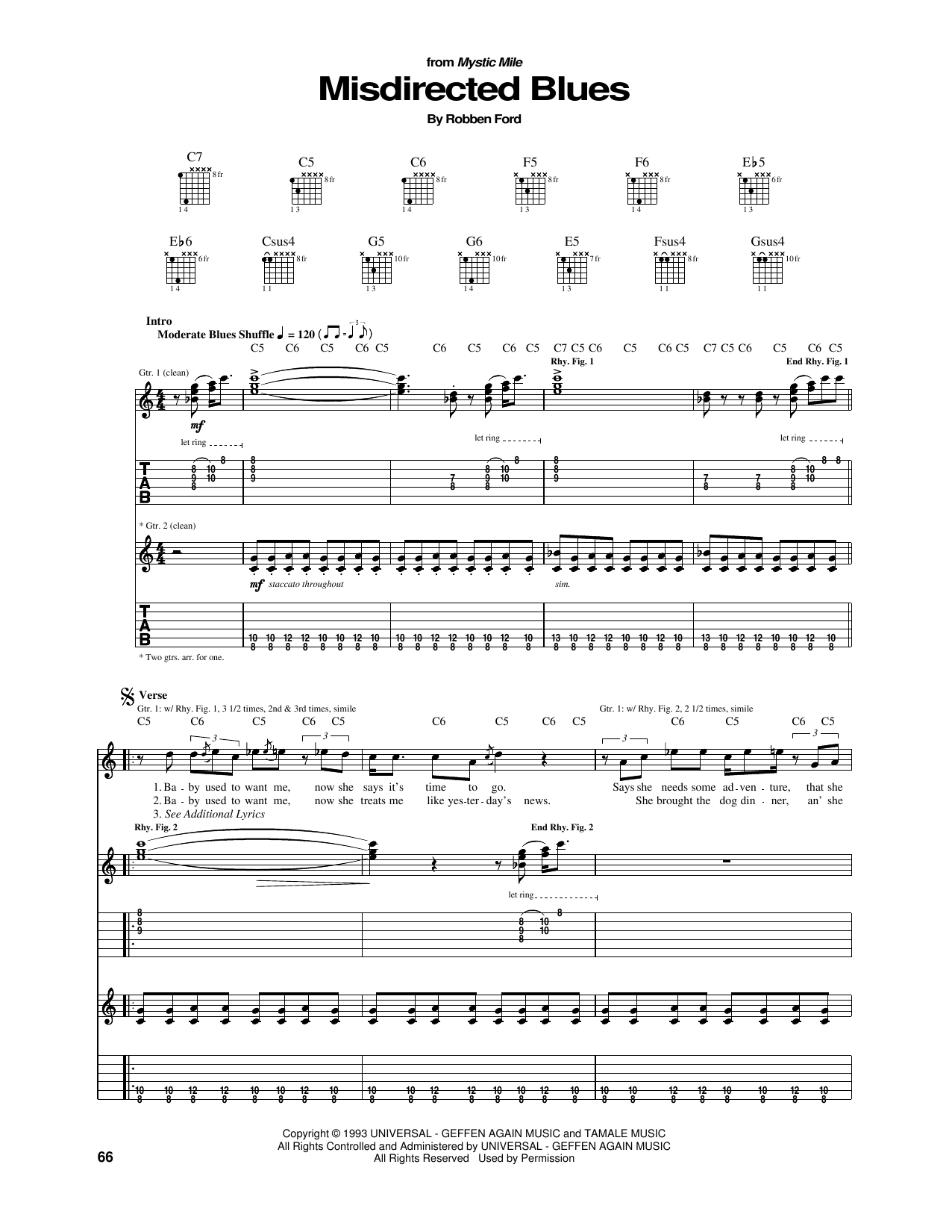 Learn to play Robben Ford Misdirected Blues sheet music for Guitar Tab in minutes. Price: 7.8900$ Robben Ford Misdirected Blues sheet music notes and chords arranged for Guitar Tab