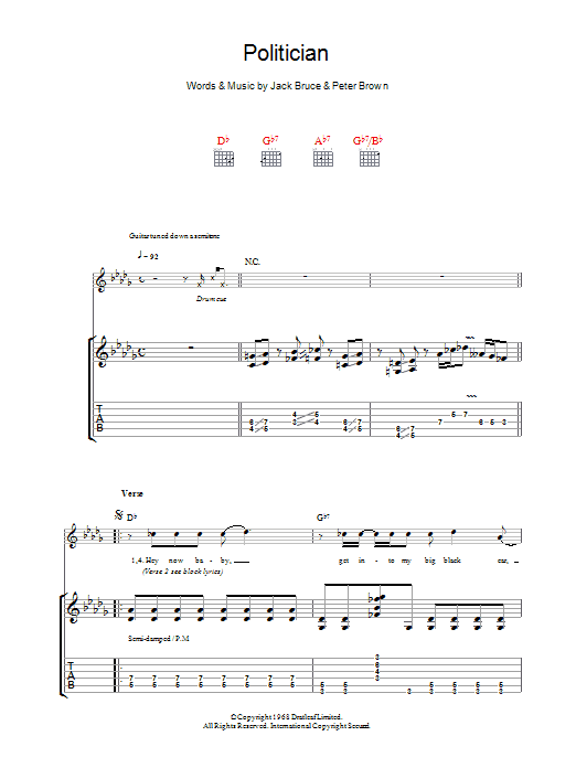 Robben Ford Politician sheet music notes and chords. Download Printable PDF.