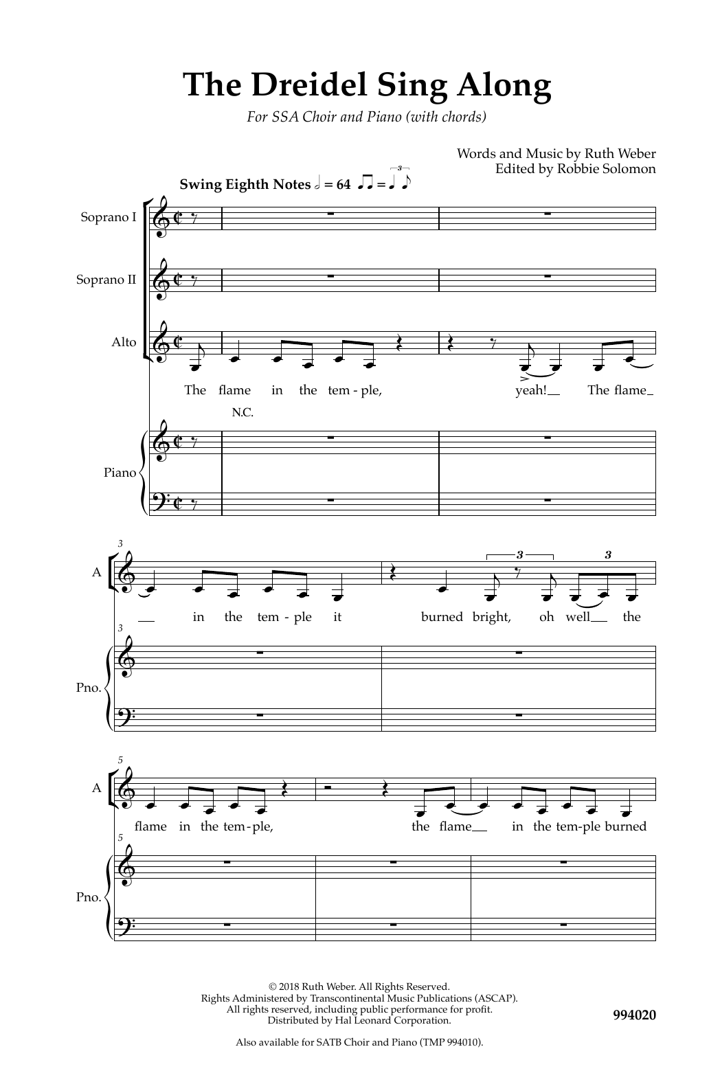 Robbie Solomon Dreidel Sing Along sheet music notes and chords. Download Printable PDF.