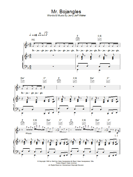 Robbie Williams Mr. Bojangles sheet music notes and chords arranged for Piano, Vocal & Guitar Chords