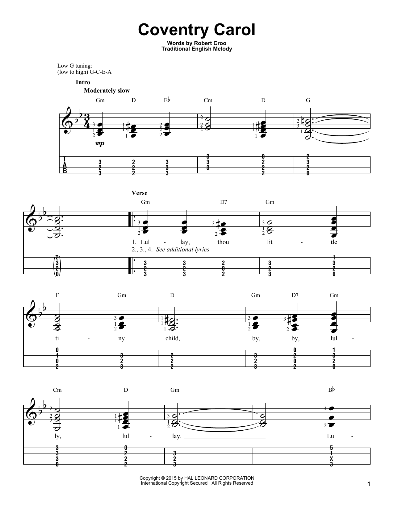 Christmas Carol Coventry Carol sheet music notes and chords. Download Printable PDF.