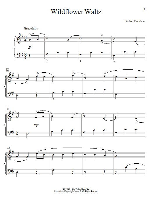 Learn to play Robert Donahue Wildflower Waltz sheet music for Educational Piano in minutes. Price: 6.9900$ Robert Donahue Wildflower Waltz sheet music notes and chords arranged for Educational Piano