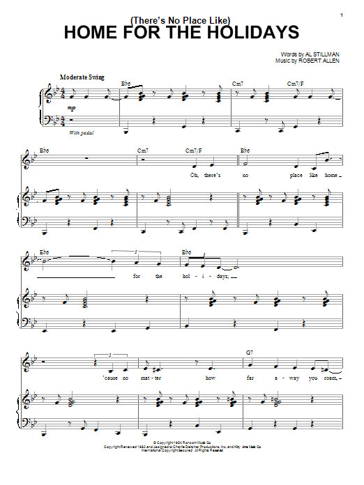 Learn to play Robert Goulet (There's No Place Like) Home For The Holidays sheet music for Piano & Vocal in minutes. Price: 7.8900$ Robert Goulet (There's No Place Like) Home For The Holidays sheet music notes and chords arranged for Piano & Vocal