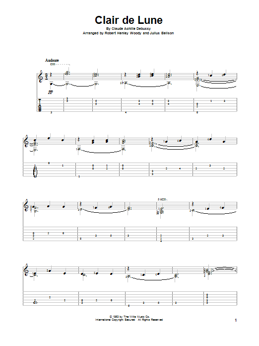 Claude Debussy Clair De Lune sheet music notes and chords. Download Printable PDF.