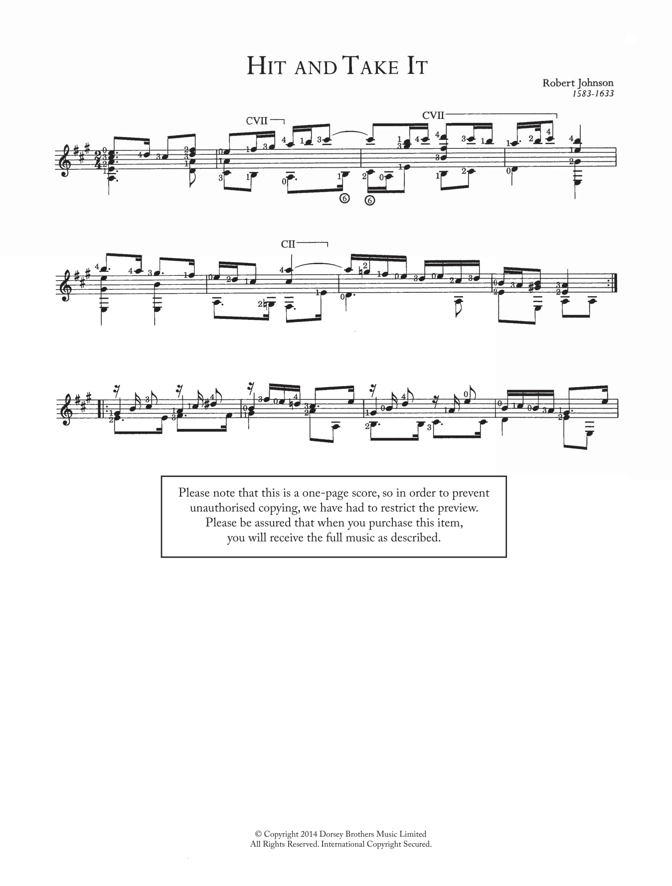 Robert Johnson II Hit And Take It sheet music notes and chords. Download Printable PDF.