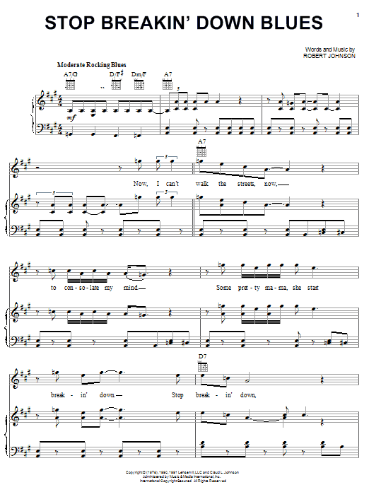 Robert Johnson Stop Breakin' Down Blues sheet music notes and chords arranged for Ukulele