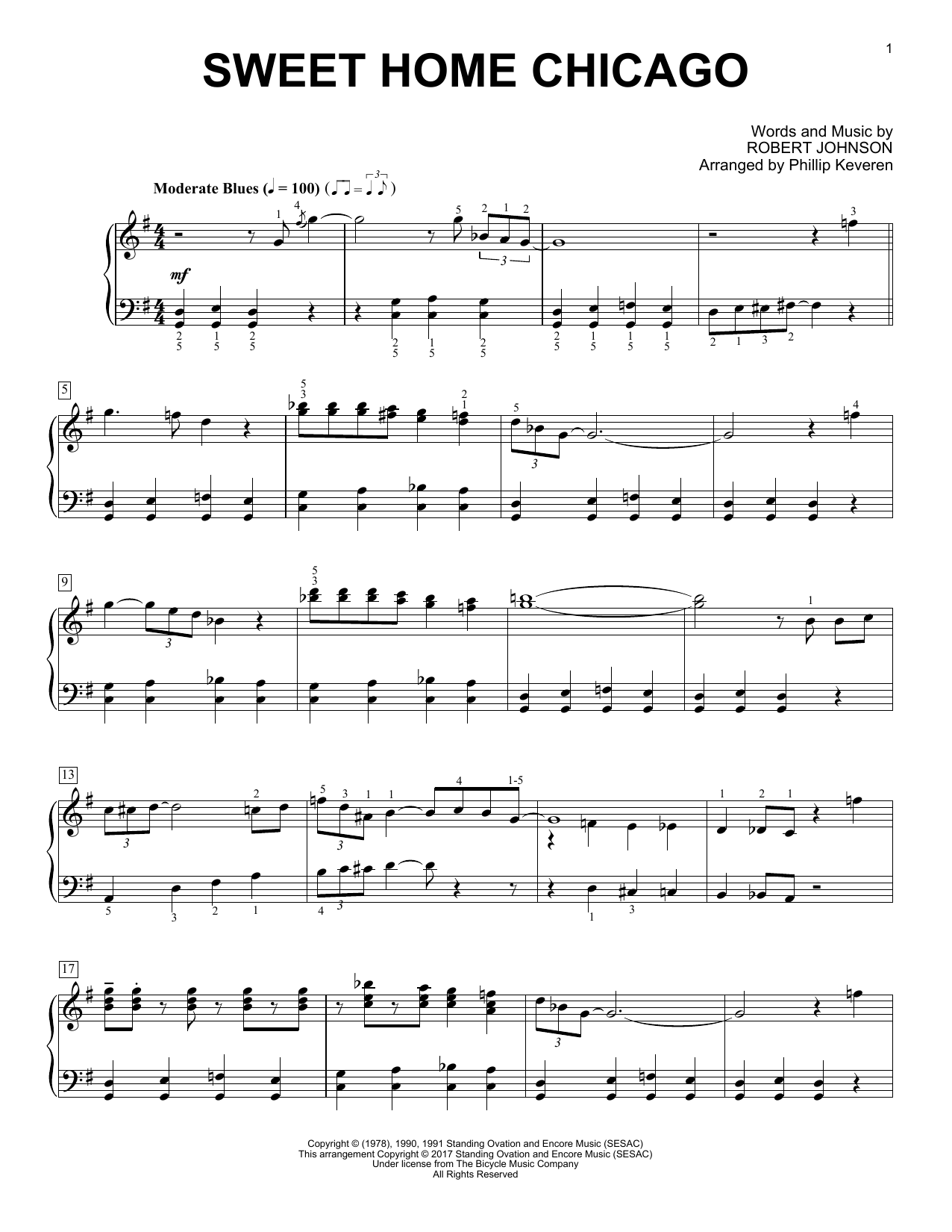 Phillip Keveren Sweet Home Chicago sheet music notes and chords. Download Printable PDF.