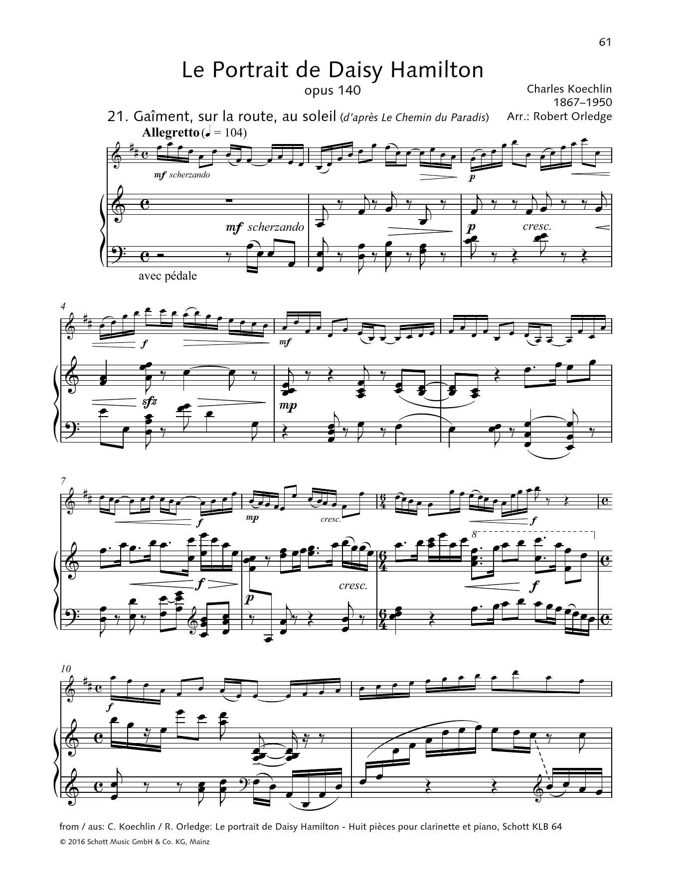 Learn to play Robert Orledge Le Portrait de Daisy Hamilton sheet music for Woodwind Solo in minutes. Price: 4.4900$ Robert Orledge Le Portrait de Daisy Hamilton sheet music notes and chords arranged for Woodwind Solo