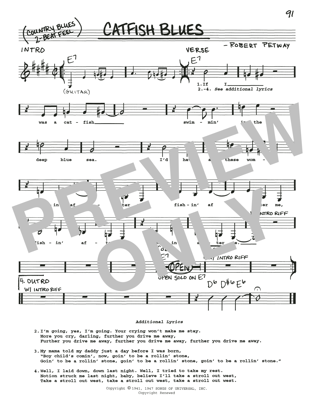Learn to play Robert Petway Catfish Blues sheet music for Real Book – Melody, Lyrics & Chords in minutes. Price: 5.9900$ Robert Petway Catfish Blues sheet music notes and chords arranged for Real Book – Melody, Lyrics & Chords
