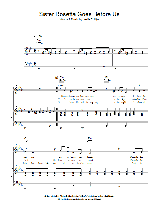 Learn to play Robert Plant and Alison Krauss Sister Rosetta Goes Before Us sheet music for Piano, Vocal & Guitar Chords in minutes. Price: 7.8900$ Robert Plant and Alison Krauss Sister Rosetta Goes Before Us sheet music notes and chords arranged for Piano, Vocal & Guitar Chords