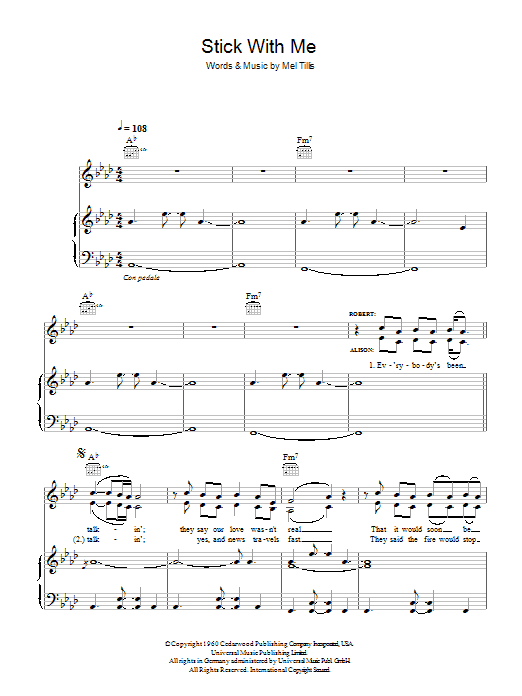 Learn to play Robert Plant and Alison Krauss Stick With Me Baby sheet music for Piano, Vocal & Guitar Chords in minutes. Price: 7.8900$ Robert Plant and Alison Krauss Stick With Me Baby sheet music notes and chords arranged for Piano, Vocal & Guitar Chords