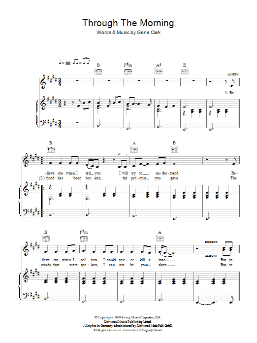 Robert Plant and Alison Krauss Through The Morning, Through The Night sheet music notes and chords. Download Printable PDF.