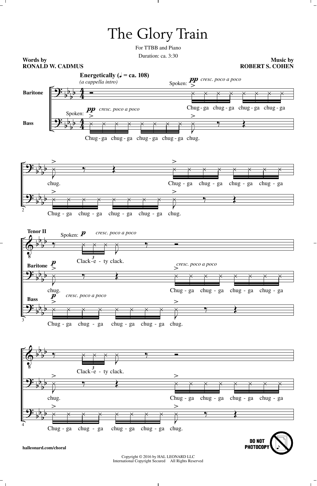 Robert S. Cohen The Glory Train sheet music notes and chords. Download Printable PDF.