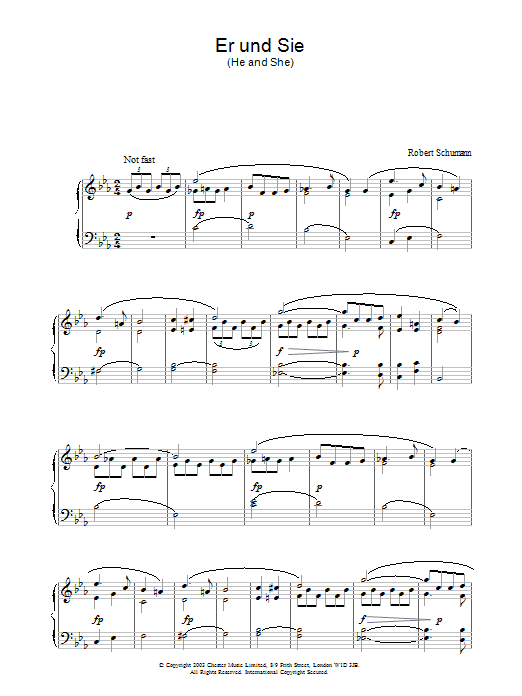 Robert Schumann Er und Sie sheet music notes and chords. Download Printable PDF.