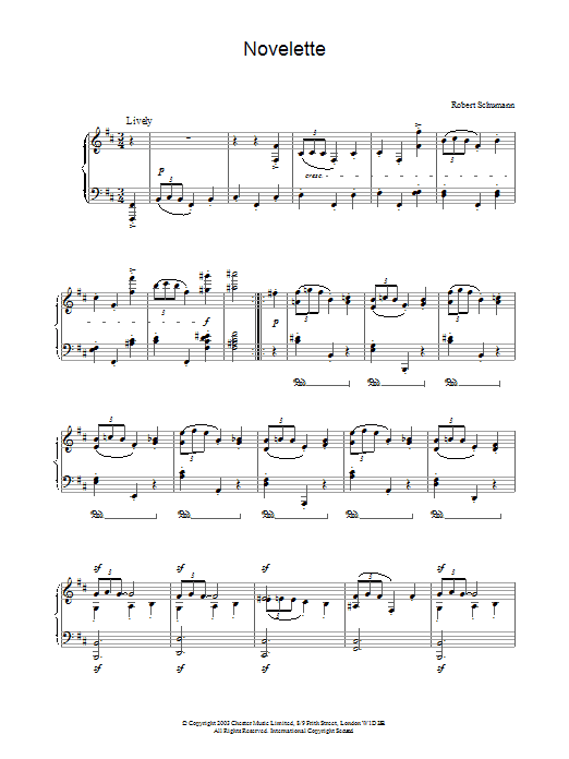 Robert Schumann Novelette sheet music notes and chords. Download Printable PDF.