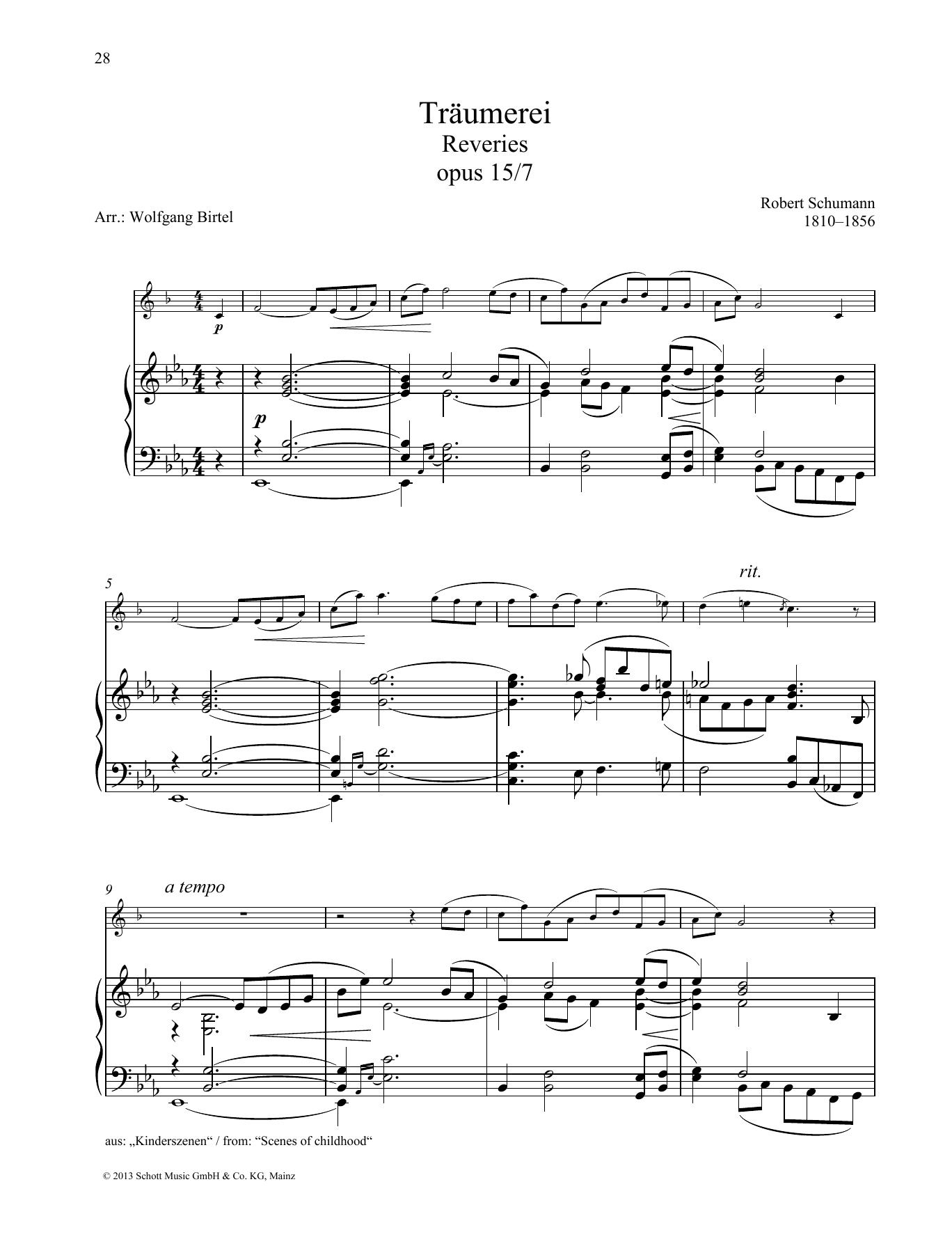 Learn to play Robert Schumann Rêveries sheet music for Brass Solo in minutes. Price: 4.4900$ Robert Schumann Rêveries sheet music notes and chords arranged for Brass Solo