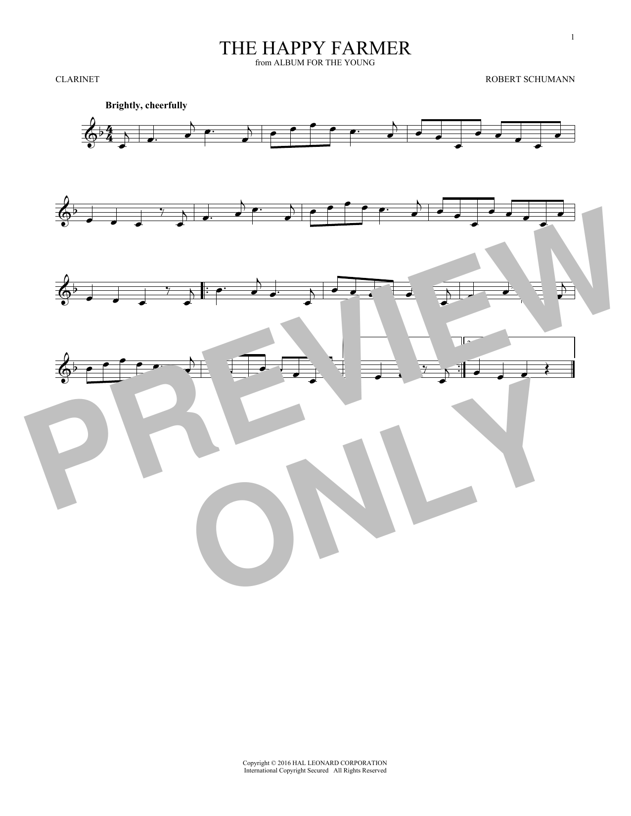 Robert Schumann The Happy Farmer sheet music notes and chords. Download Printable PDF.