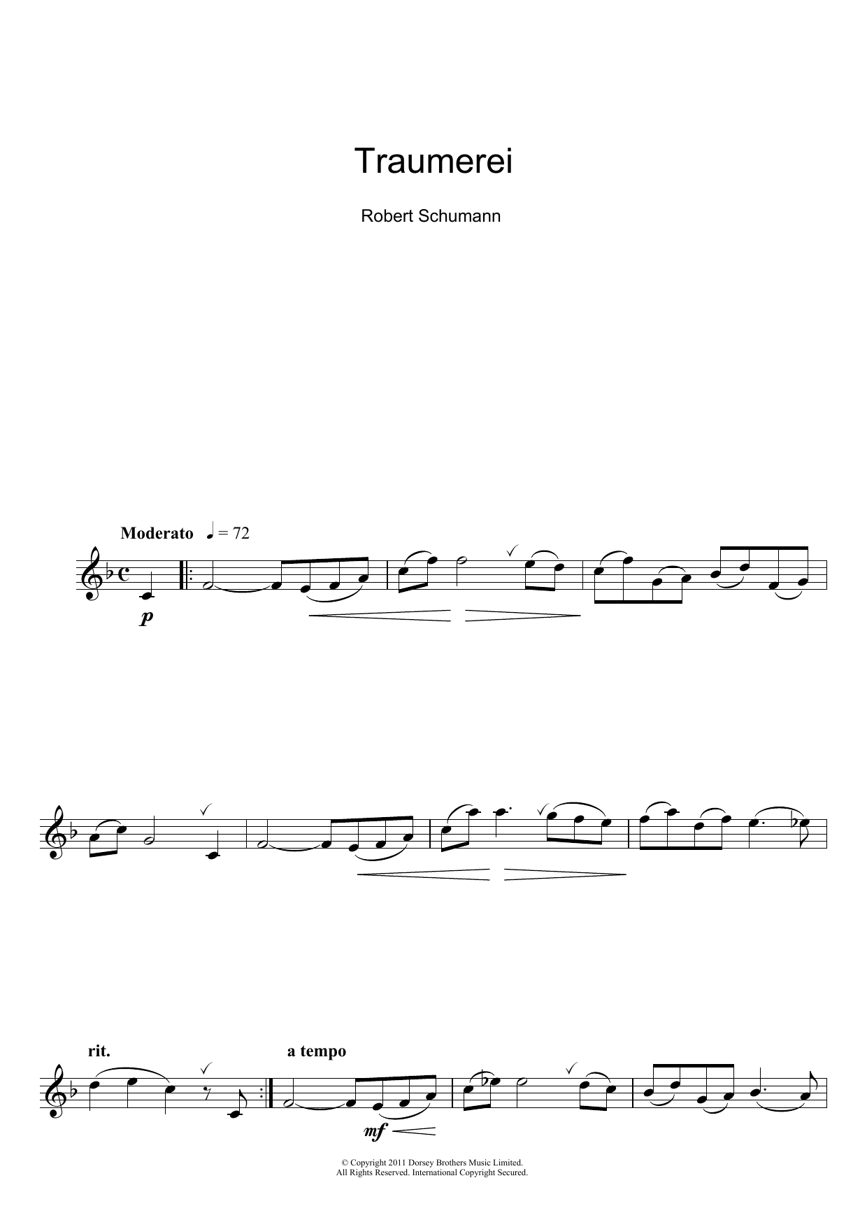 Robert Schumann Traumerei Op.15 No.7 sheet music notes and chords. Download Printable PDF.