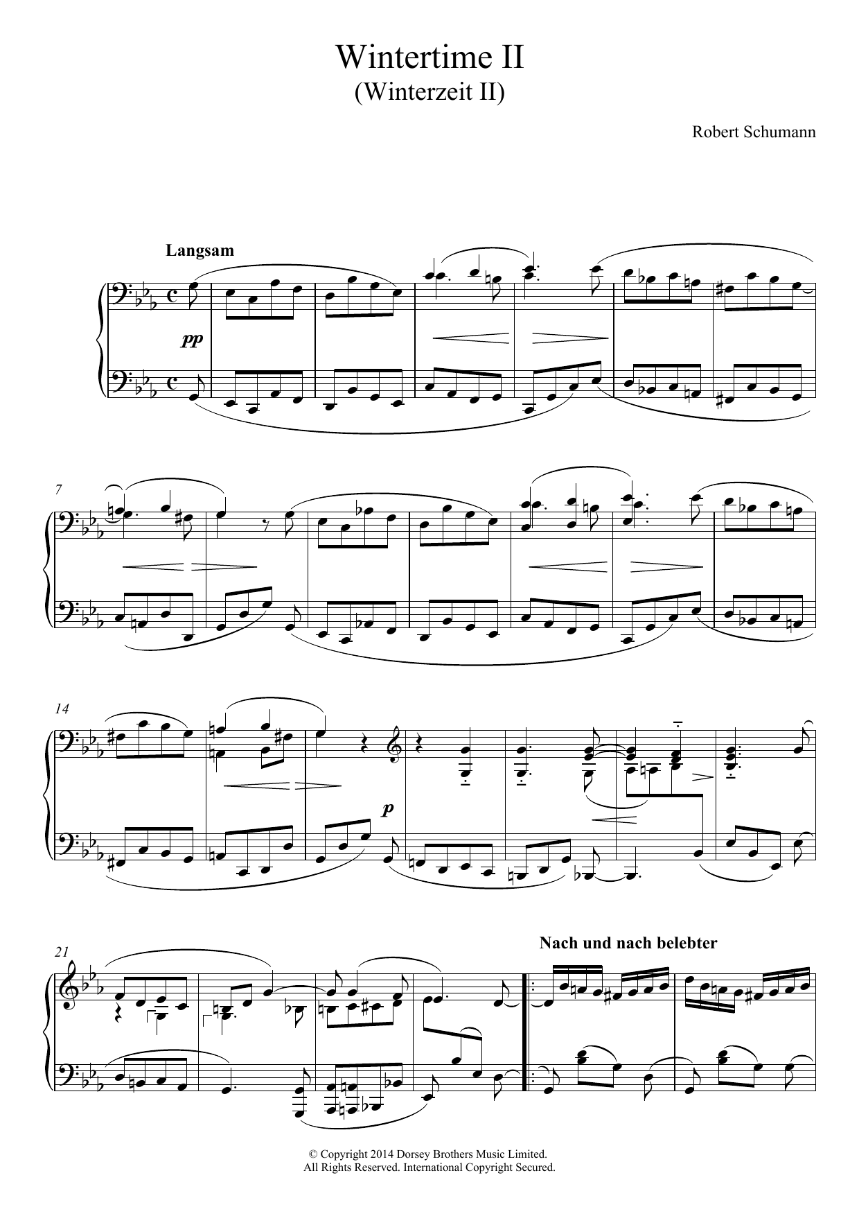 Learn to play Robert Schumann Wintertime (from ‘Album For The Young') sheet music for Piano Solo in minutes. Price: 7.8900$ Robert Schumann Wintertime (from ‘Album For The Young') sheet music notes and chords arranged for Piano Solo