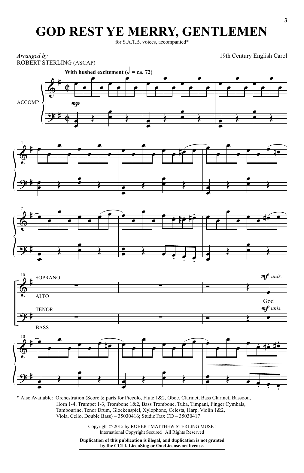 Robert Sterling God Rest Ye Merry, Gentlemen sheet music notes and chords. Download Printable PDF.