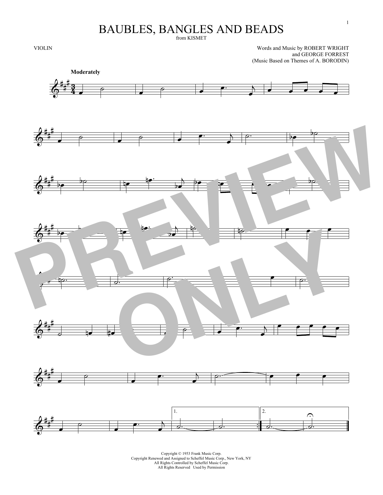 Learn to play George Forrest Baubles, Bangles And Beads sheet music for Violin Solo in minutes. Price: 6.9900$ George Forrest Baubles, Bangles And Beads sheet music notes and chords arranged for Violin Solo