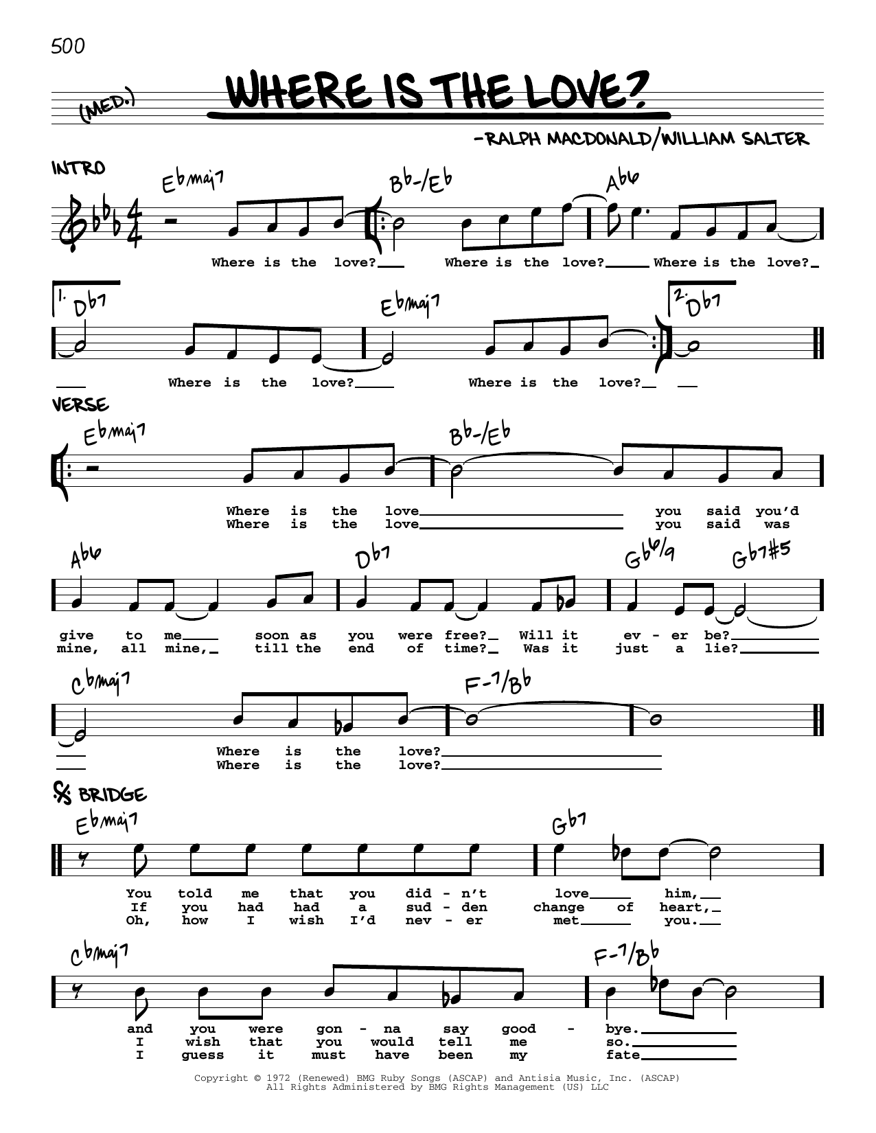 Roberta Flack and Donny Hathaway Where Is The Love? sheet music notes and chords. Download Printable PDF.