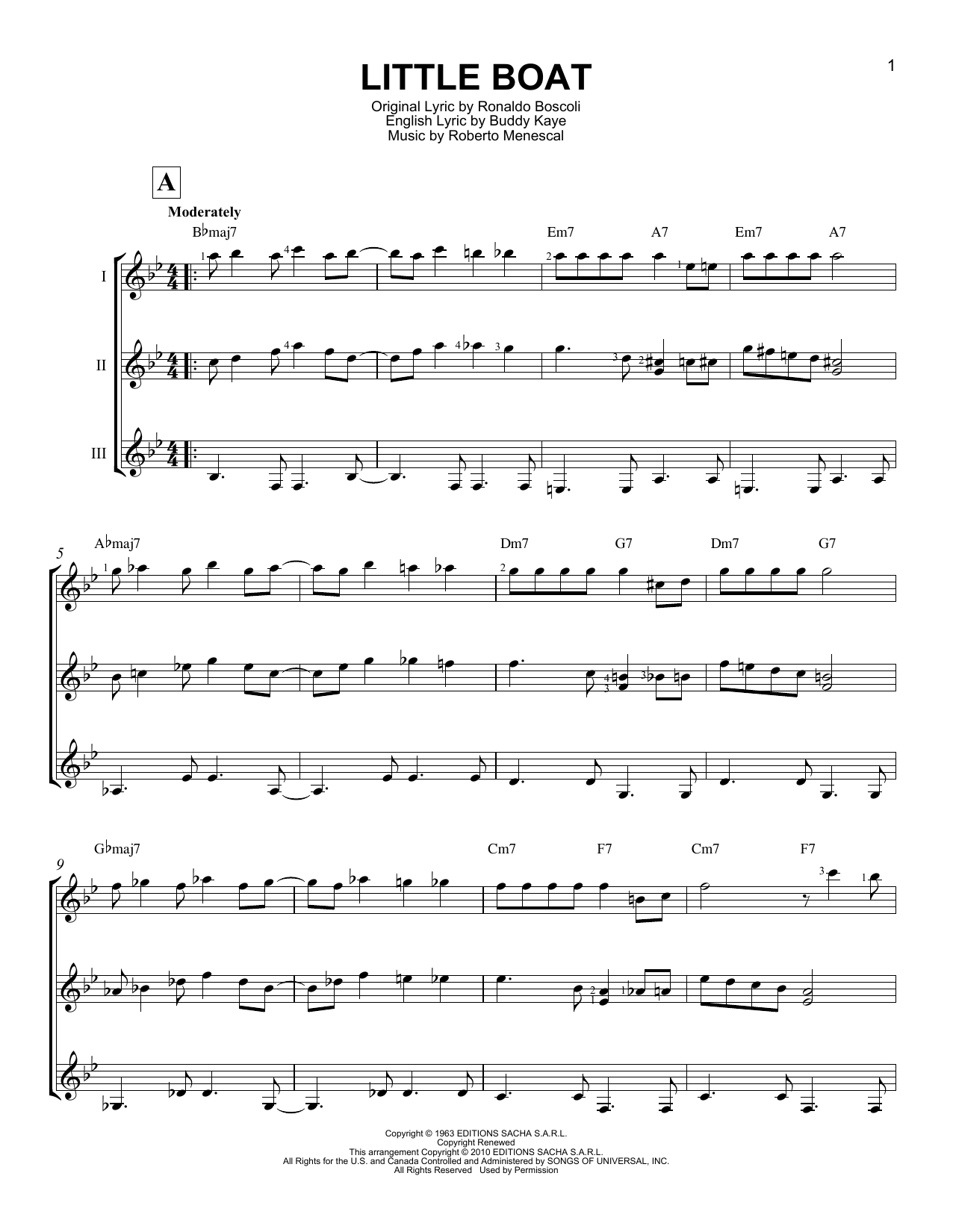 Roberto Menescal Little Boat (O Barquinho) sheet music notes and chords. Download Printable PDF.