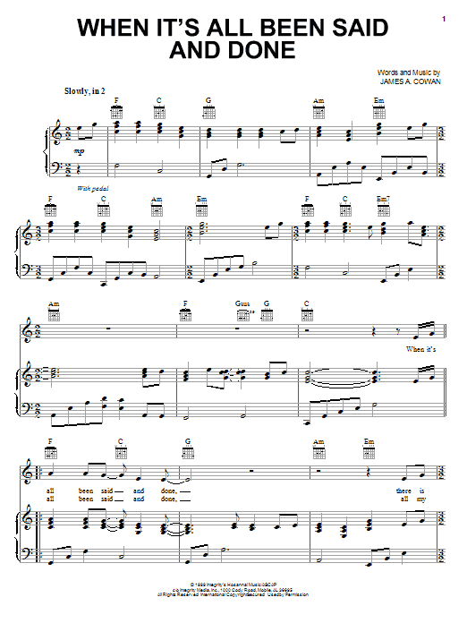 Robin Mark When It's All Been Said And Done sheet music notes and chords. Download Printable PDF.