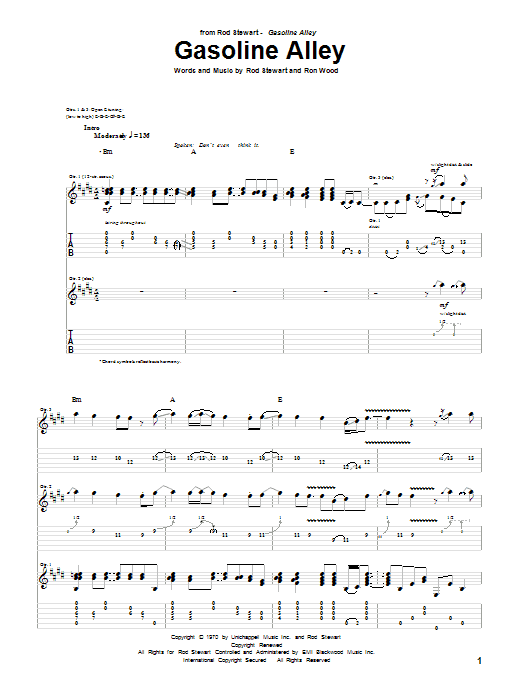 Learn to play Rod Stewart Gasoline Alley sheet music for Guitar Tab in minutes. Price: 7.8900$ Rod Stewart Gasoline Alley sheet music notes and chords arranged for Guitar Tab