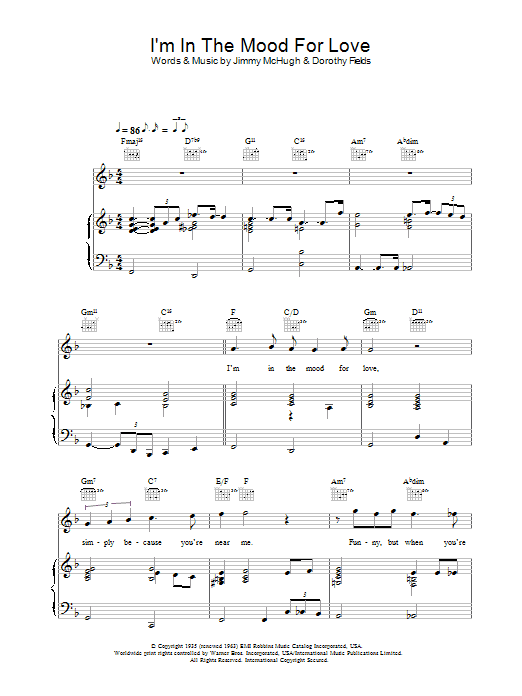 Learn to play Rod Stewart I'm In The Mood For Love sheet music for Piano, Vocal & Guitar Chords in minutes. Price: 7.8900$ Rod Stewart I'm In The Mood For Love sheet music notes and chords arranged for Piano, Vocal & Guitar Chords