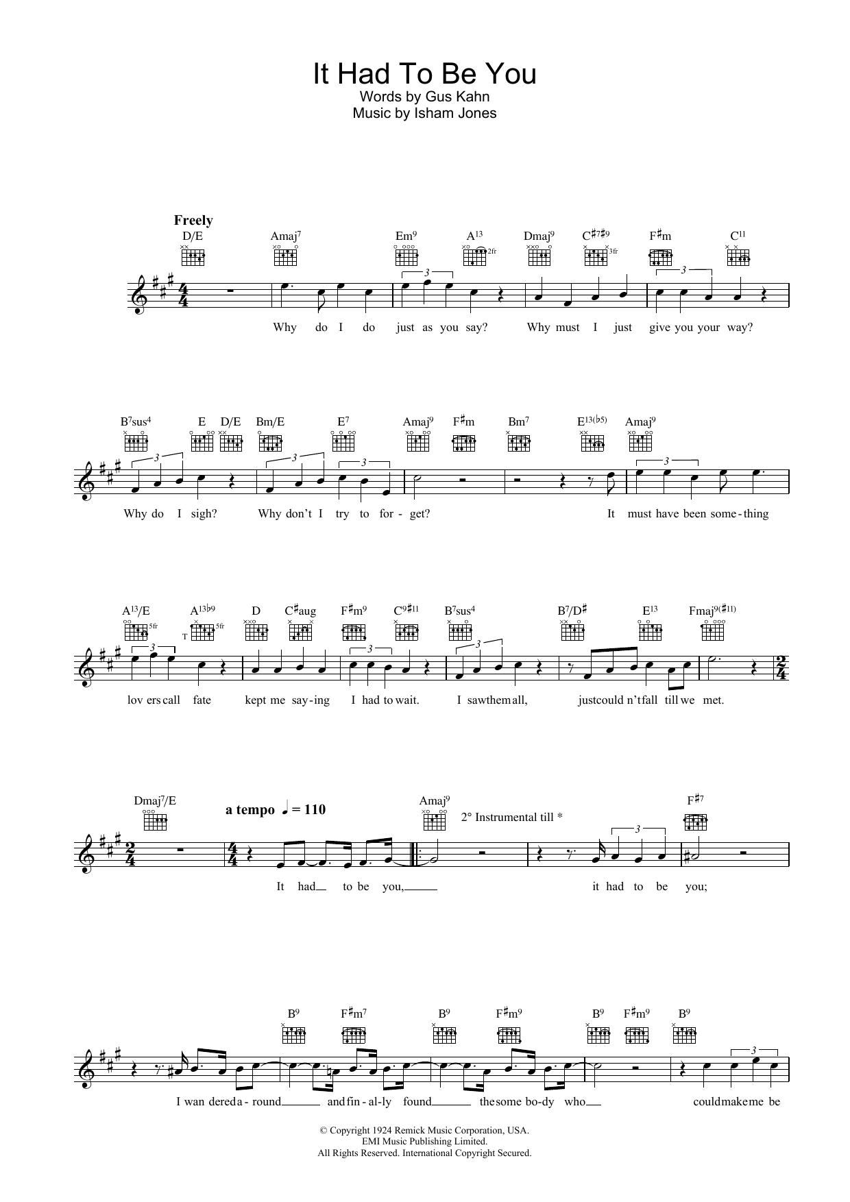 Rod Stewart It Had To Be You sheet music notes and chords. Download Printable PDF.