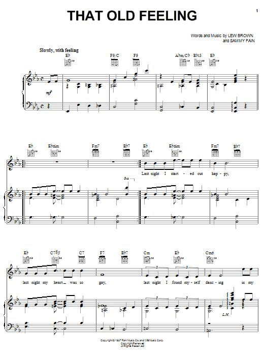 Rod Stewart That Old Feeling sheet music notes and chords arranged for Piano, Vocal & Guitar Chords (Right-Hand Melody)