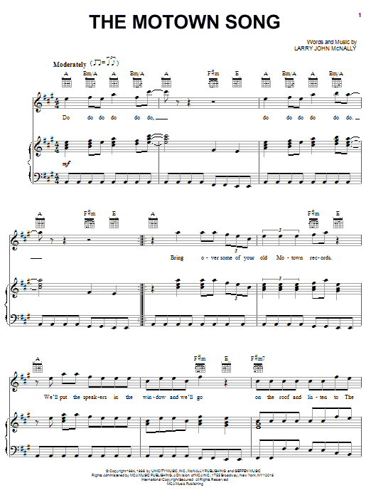 Learn to play Rod Stewart The Motown Song sheet music for Piano, Vocal & Guitar Chords (Right-Hand Melody) in minutes. Price: 7.8900$ Rod Stewart The Motown Song sheet music notes and chords arranged for Piano, Vocal & Guitar Chords (Right-Hand Melody)