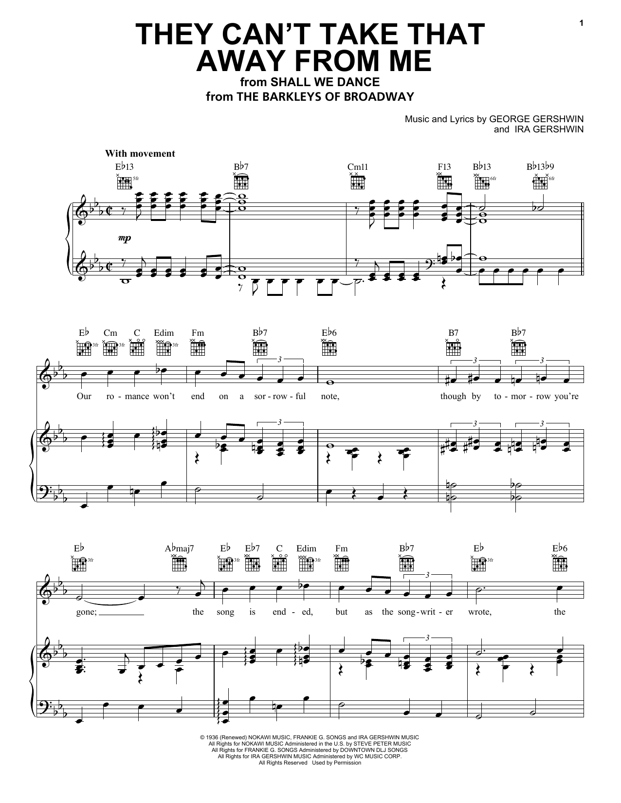 Learn to play Rod Stewart They Can't Take That Away From Me sheet music for Piano, Vocal & Guitar Chords (Right-Hand Melody) in minutes. Price: 7.8900$ Rod Stewart They Can't Take That Away From Me sheet music notes and chords arranged for Piano, Vocal & Guitar Chords (Right-Hand Melody)