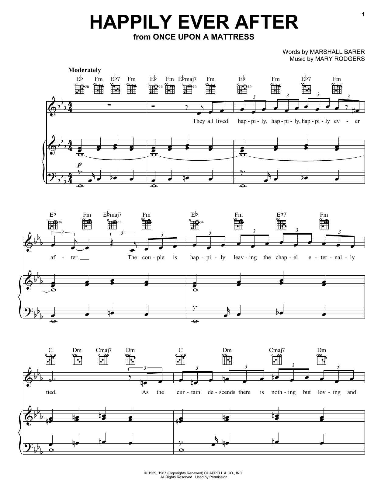 Rodgers & Barer Happily Ever After sheet music notes and chords. Download Printable PDF.