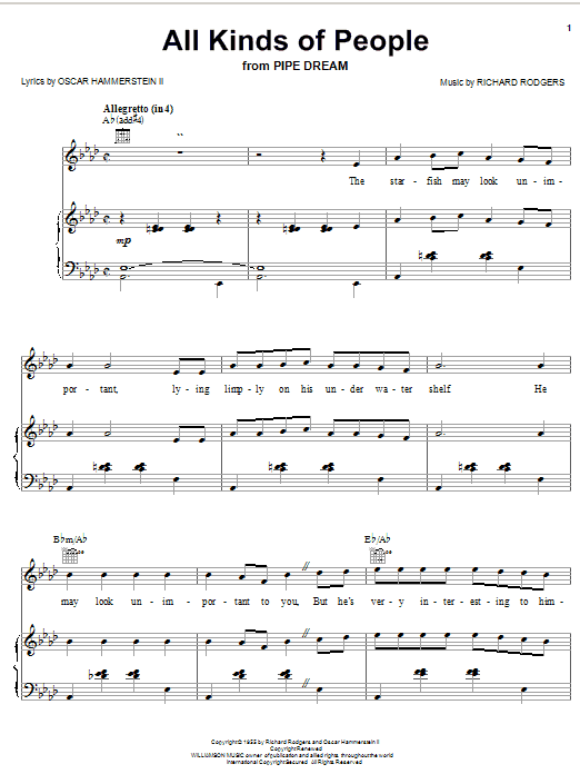 Rodgers & Hammerstein All Kinds Of People sheet music notes and chords. Download Printable PDF.