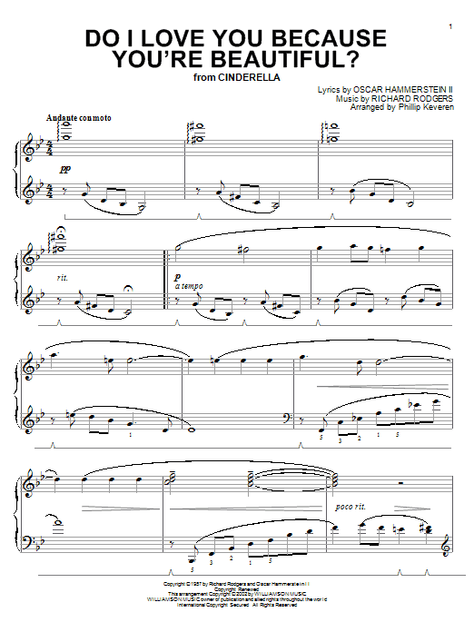 Learn to play Rodgers & Hammerstein Do I Love You Because You're Beautiful? (arr. Phillip Keveren) sheet music for Piano Solo in minutes. Price: 7.8900$ Rodgers & Hammerstein Do I Love You Because You're Beautiful? (arr. Phillip Keveren) sheet music notes and chords arranged for Piano Solo