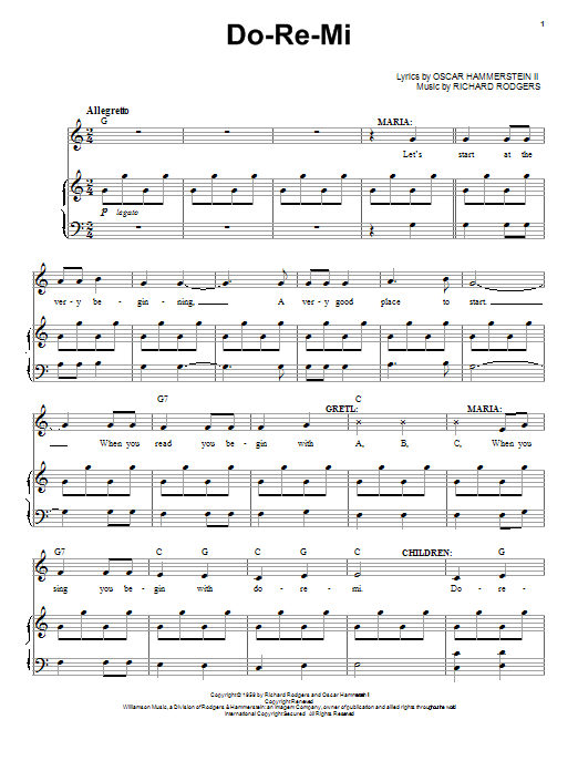 Rodgers & Hammerstein Do-Re-Mi sheet music notes and chords. Download Printable PDF.