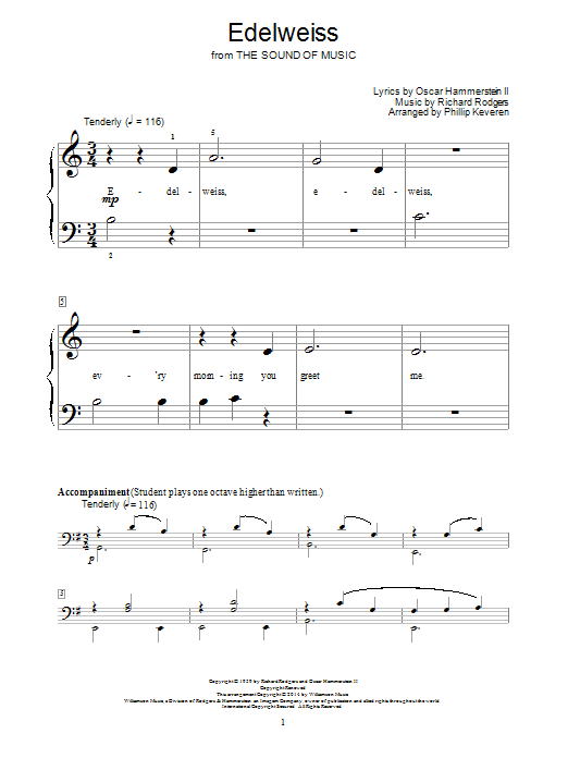 Phillip Keveren Edelweiss sheet music notes and chords. Download Printable PDF.