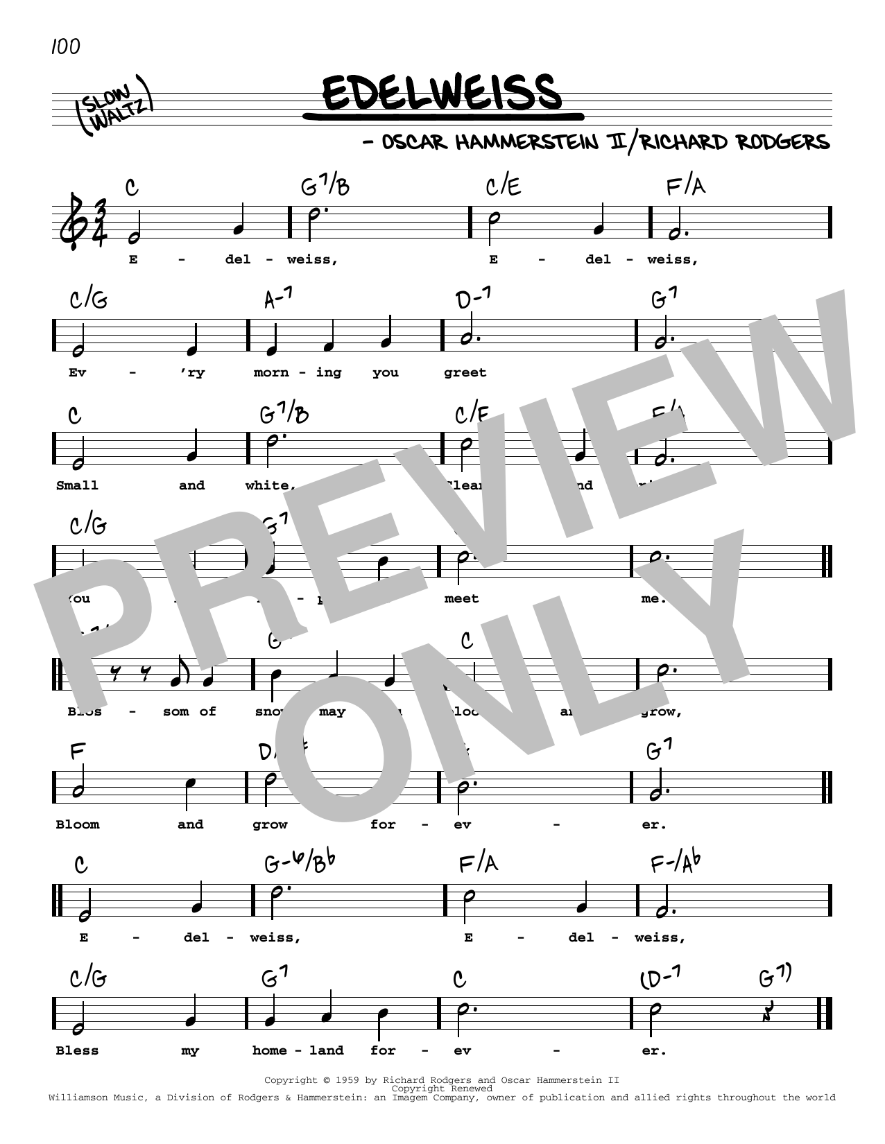 Rodgers & Hammerstein Edelweiss (from The Sound Of Music) (High Voice) sheet music notes and chords. Download Printable PDF.