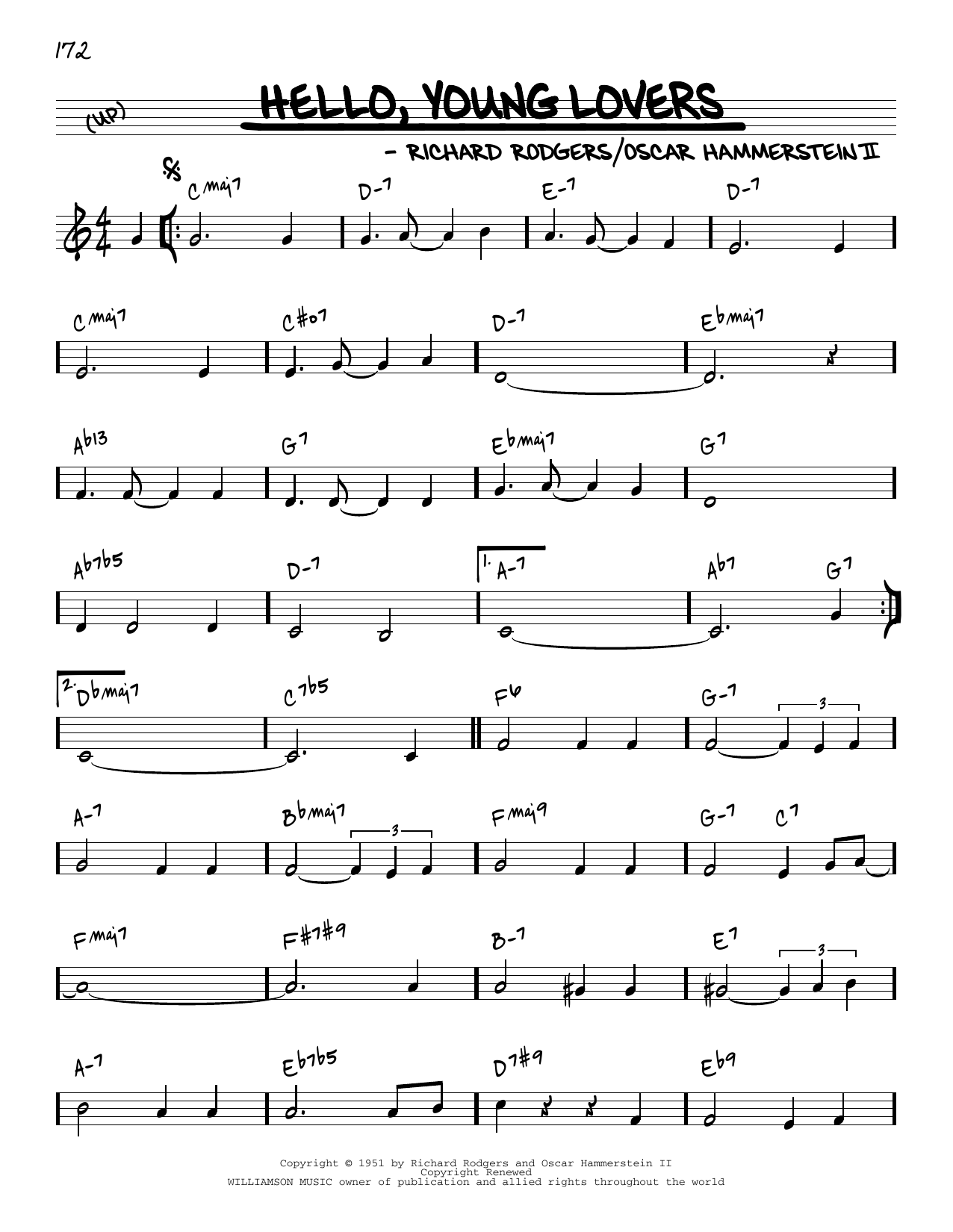 Rodgers & Hammerstein Hello, Young Lovers [Reharmonized version] (from The King And I) (arr. Jack Grassel) sheet music notes and chords. Download Printable PDF.