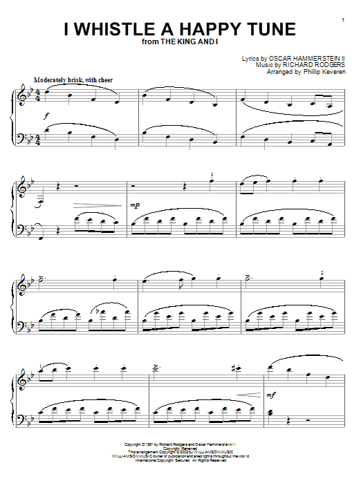 Learn to play Rodgers & Hammerstein I Whistle A Happy Tune sheet music for Piano Solo in minutes. Price: 7.8900$ Rodgers & Hammerstein I Whistle A Happy Tune sheet music notes and chords arranged for Piano Solo