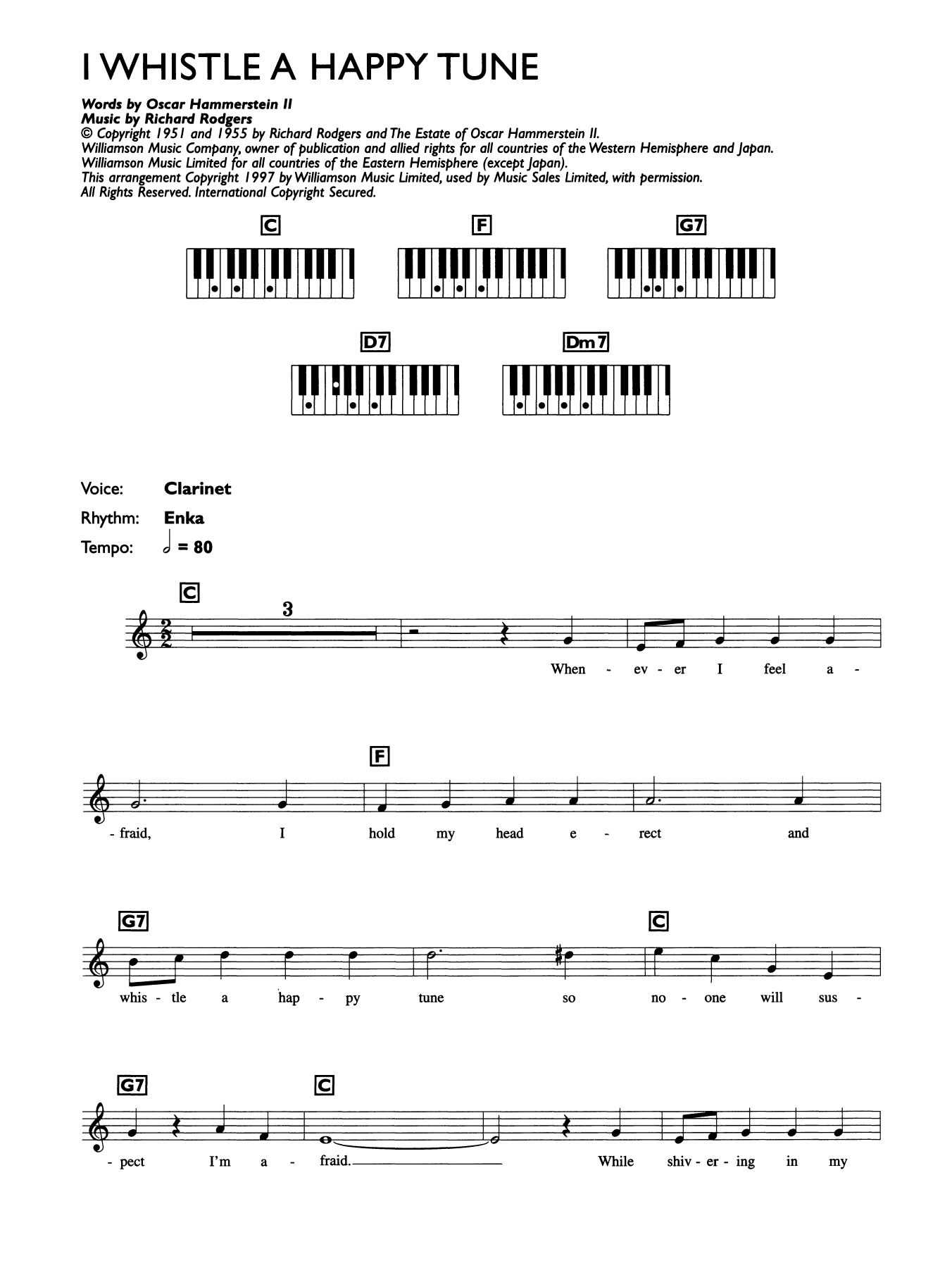 Rodgers & Hammerstein I Whistle A Happy Tune (from The King And I) sheet music notes and chords. Download Printable PDF.