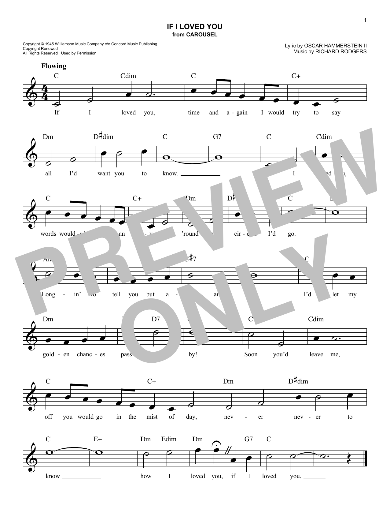 Rodgers & Hammerstein If I Loved You sheet music notes and chords. Download Printable PDF.