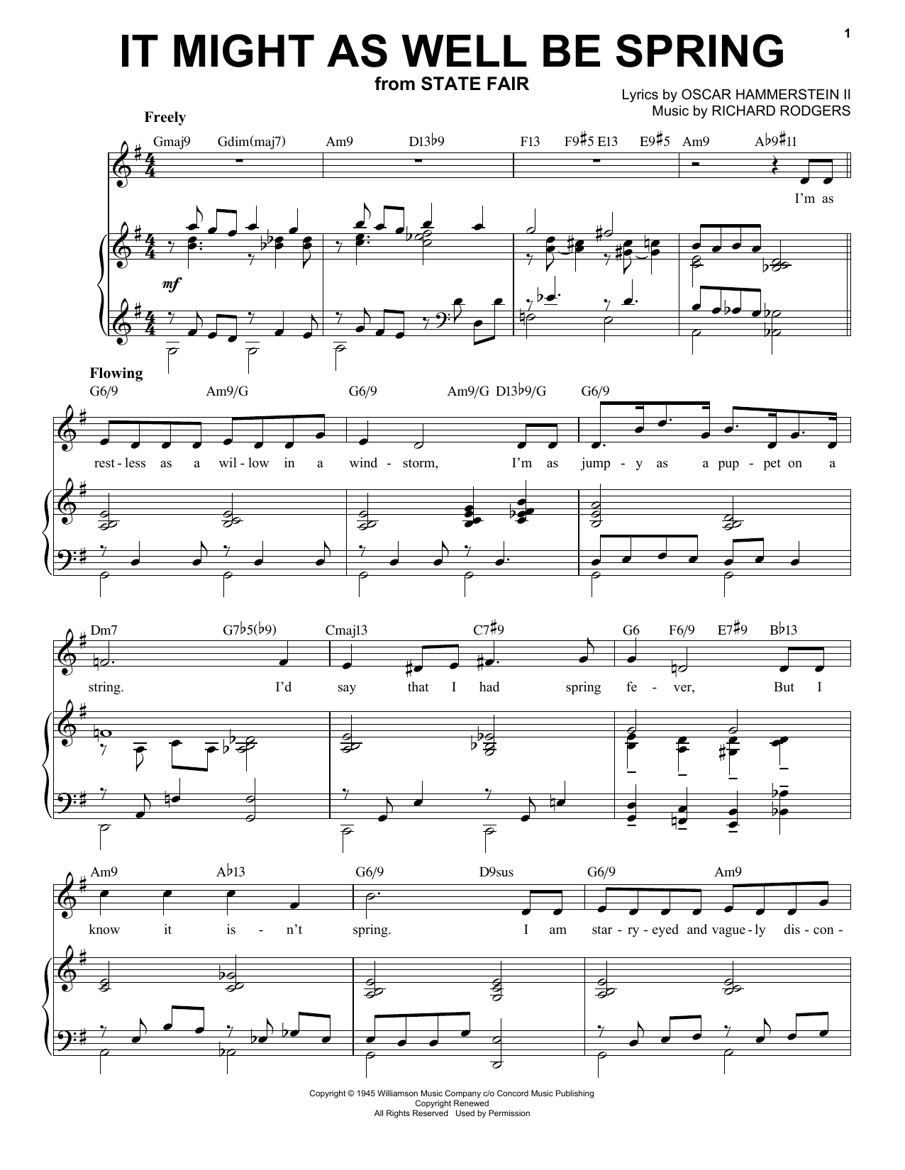 Rodgers & Hammerstein It Might As Well Be Spring [Jazz version] (arr. Brent Edstrom) sheet music notes and chords. Download Printable PDF.