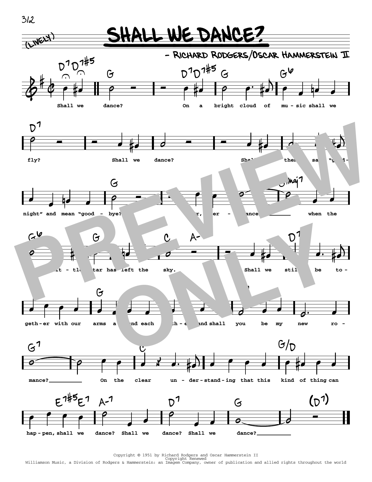 Rodgers & Hammerstein Shall We Dance? (High Voice) (from The King And I) sheet music notes and chords arranged for Real Book – Melody, Lyrics & Chords