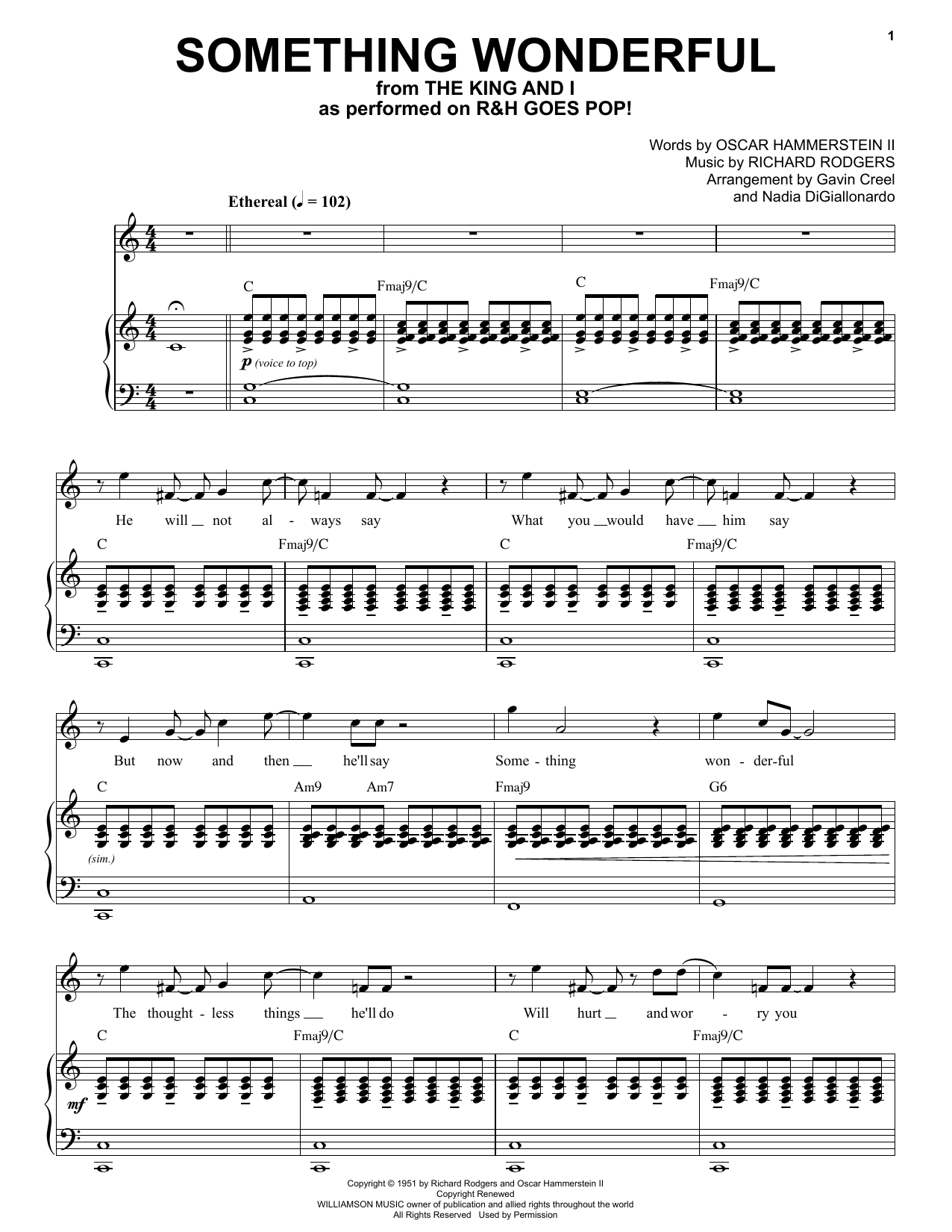 Rodgers & Hammerstein Something Wonderful [R&H Goes Pop! version] (from The King And I) sheet music notes and chords. Download Printable PDF.