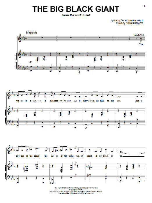 Learn to play Rodgers & Hammerstein The Big Black Giant sheet music for Piano & Vocal in minutes. Price: 7.8900$ Rodgers & Hammerstein The Big Black Giant sheet music notes and chords arranged for Piano & Vocal