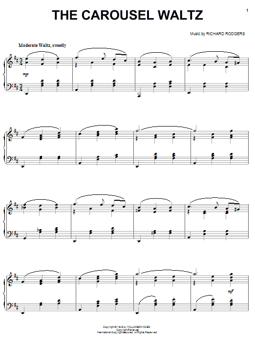 Rodgers & Hammerstein The Carousel Waltz sheet music notes and chords. Download Printable PDF.