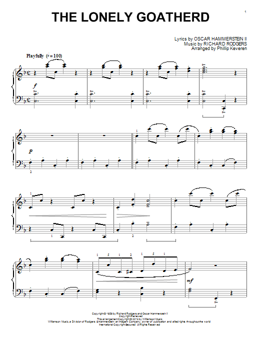 Learn to play Phillip Keveren The Lonely Goatherd sheet music for Piano Solo in minutes. Price: 7.8900$ Phillip Keveren The Lonely Goatherd sheet music notes and chords arranged for Piano Solo